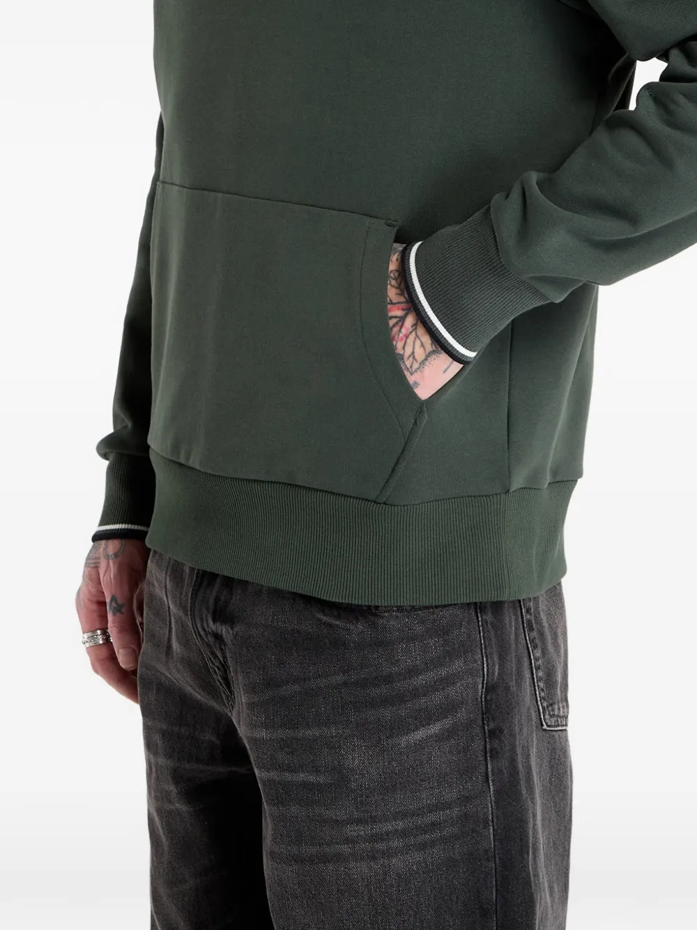 Fred Perry Hoodie met logodetail Groen