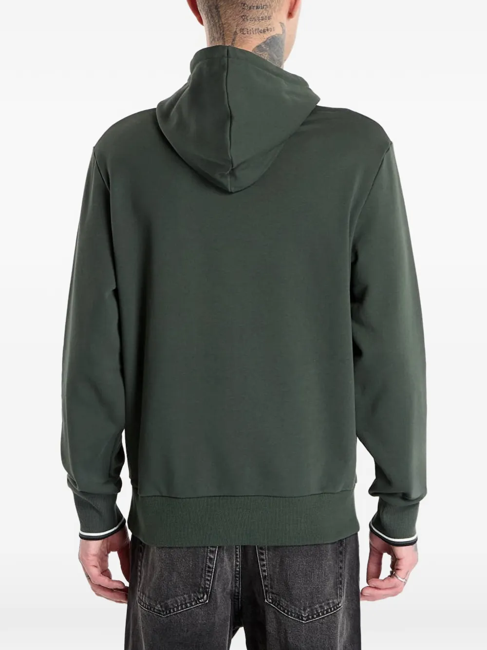 Fred Perry Hoodie met logodetail Groen