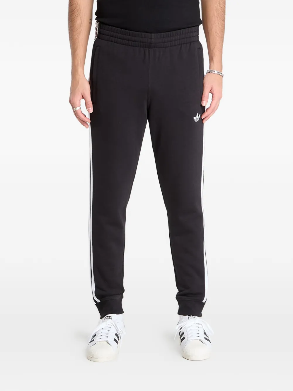 adidas stripe-detail logo track pants - Nero