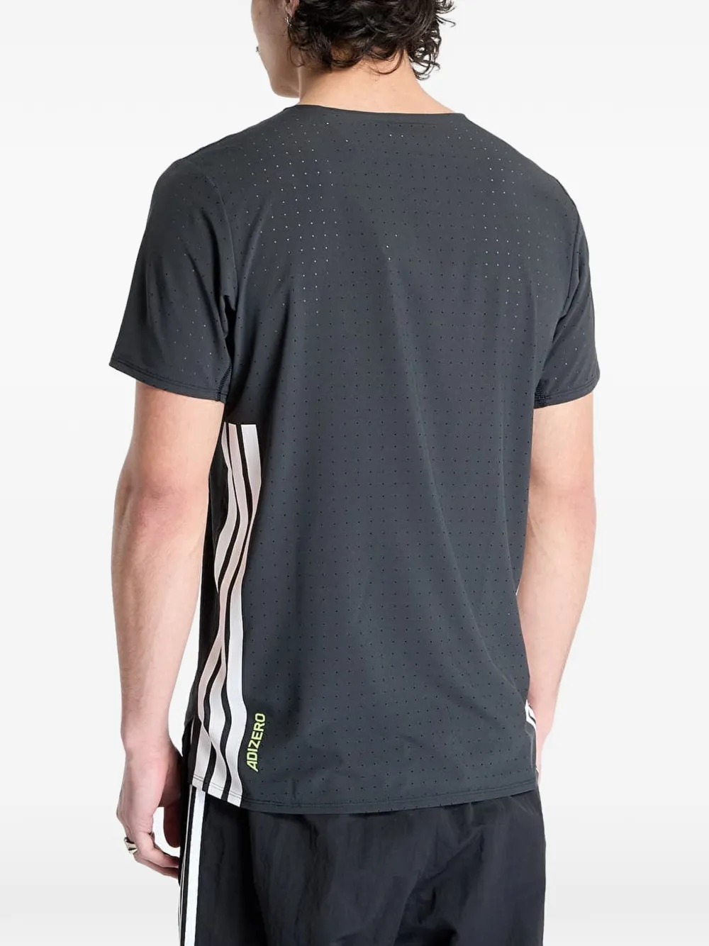 adidas Adizero T-shirt met geperforeerde details Zwart