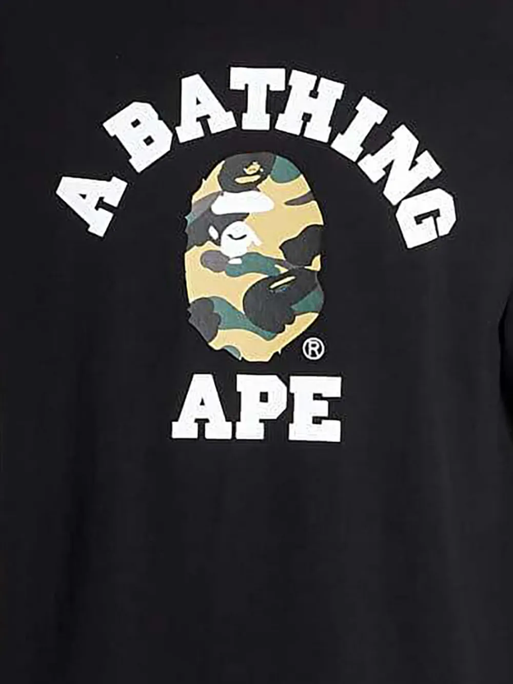 A BATHING APE 1St Camo College T-shirt met print Zwart