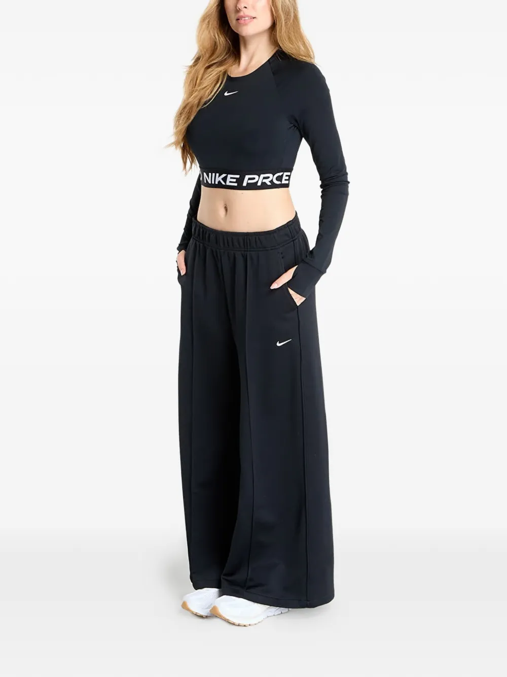Nike Trainingsbroek met wijde pijpen Zwart
