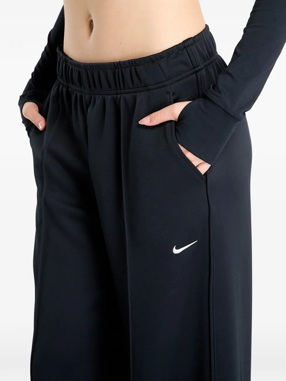 Nike Trainingsbroek met wijde pijpen Zwart