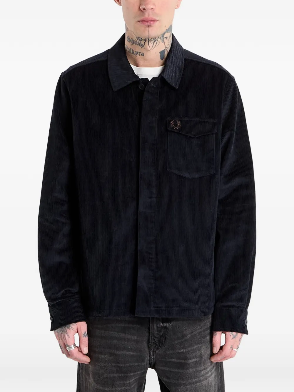  Fred Perry Corduroy Overshirt - Blue 