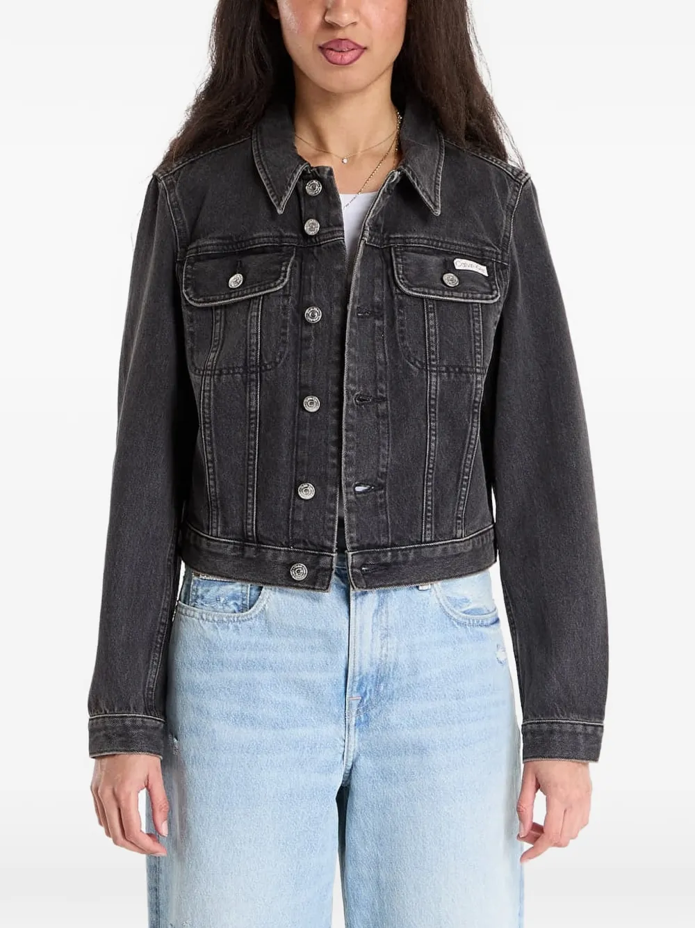 Calvin Klein 90's Denim cropped jacket - Grau
