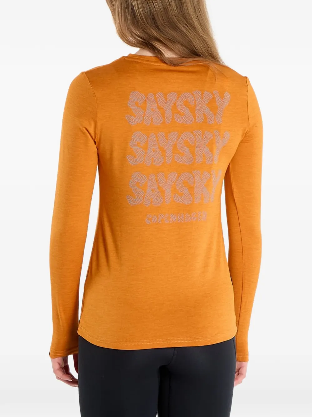 Saysky Reflective Logo Long-sleeve T-shirt - Orange 