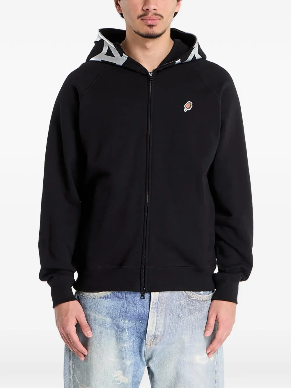 long-sleeve zip-fastening Hoodie