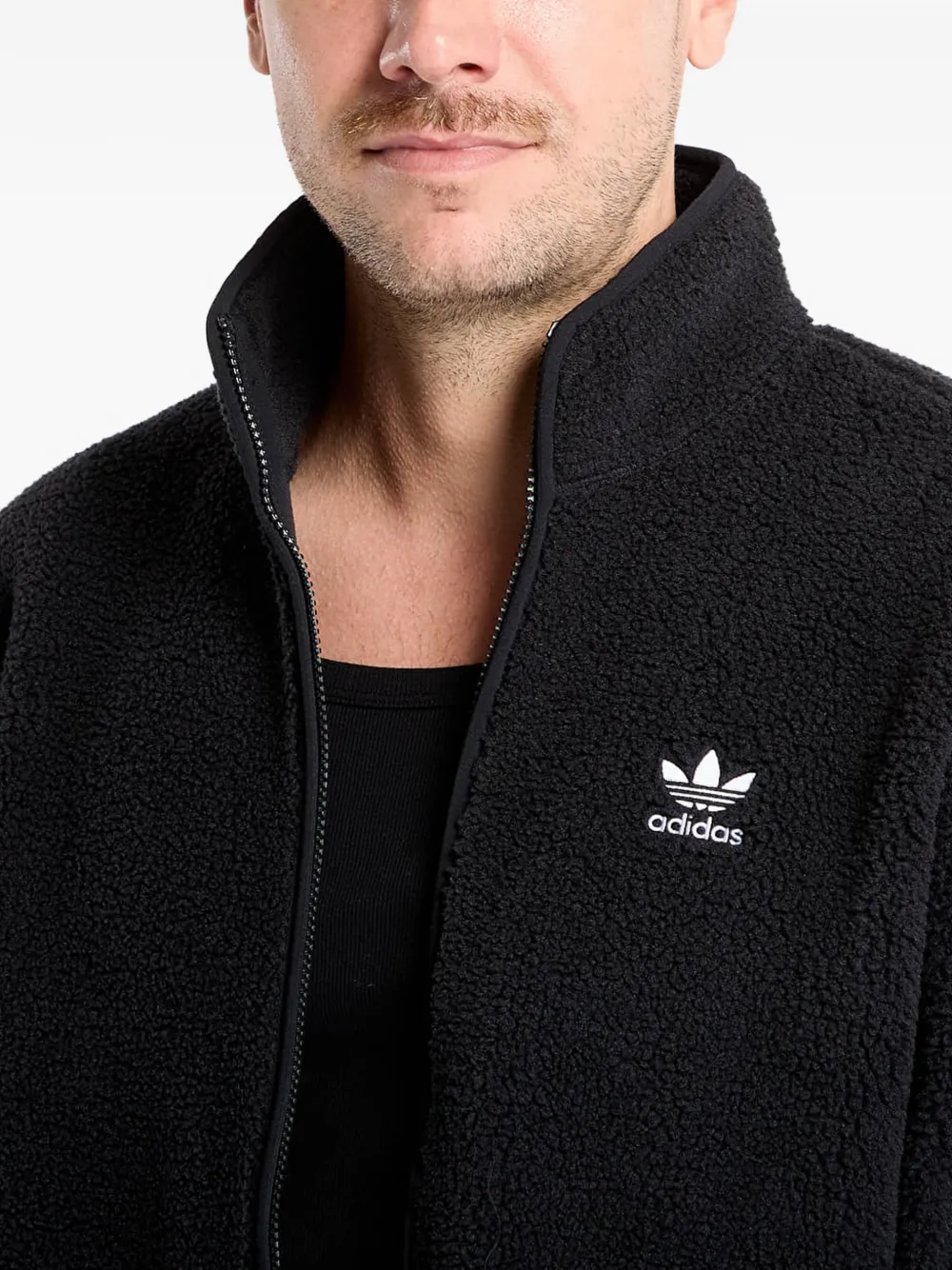 adidas Trefoil Essentials Teddy Fleece trui Zwart
