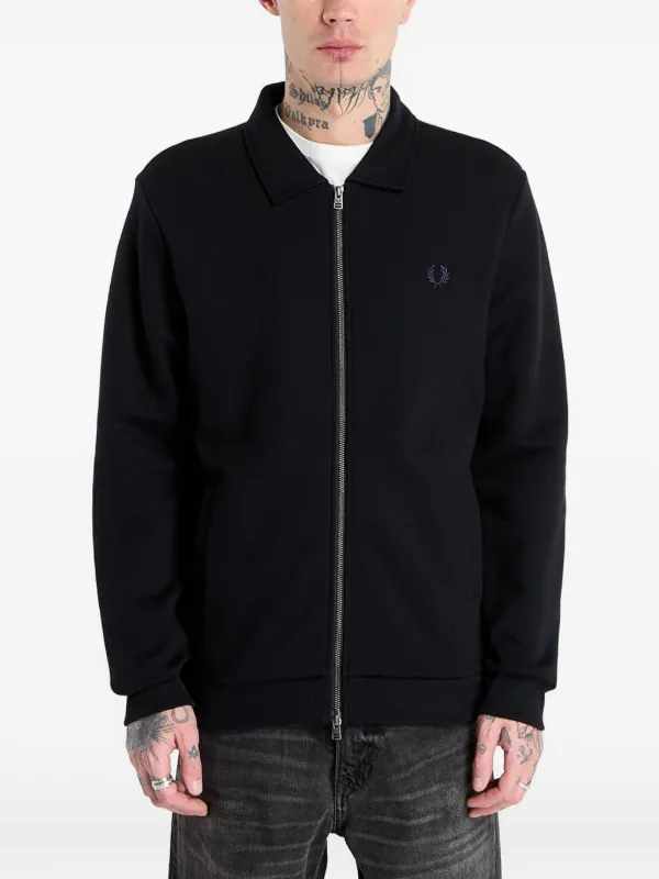 Fred Perry Zip Collared Sweater | Black | FARFETCH ZA