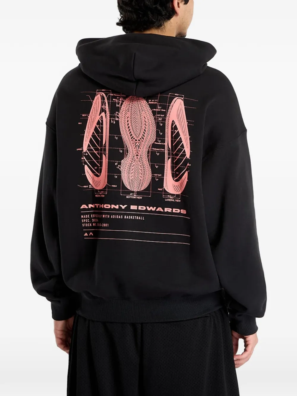 adidas Anthony Edwards Schematic hoodie Zwart
