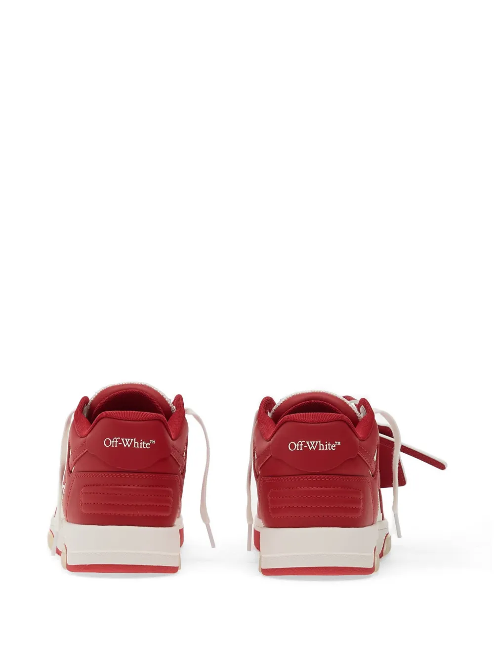 Off-White Out Of Office leren sneakers Rood