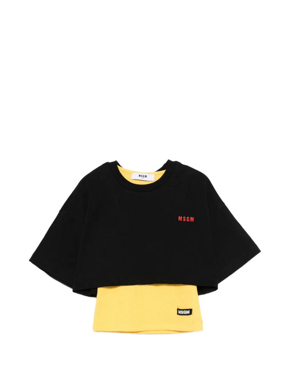 MSGM Kids logo-patch T-shirt - Nero