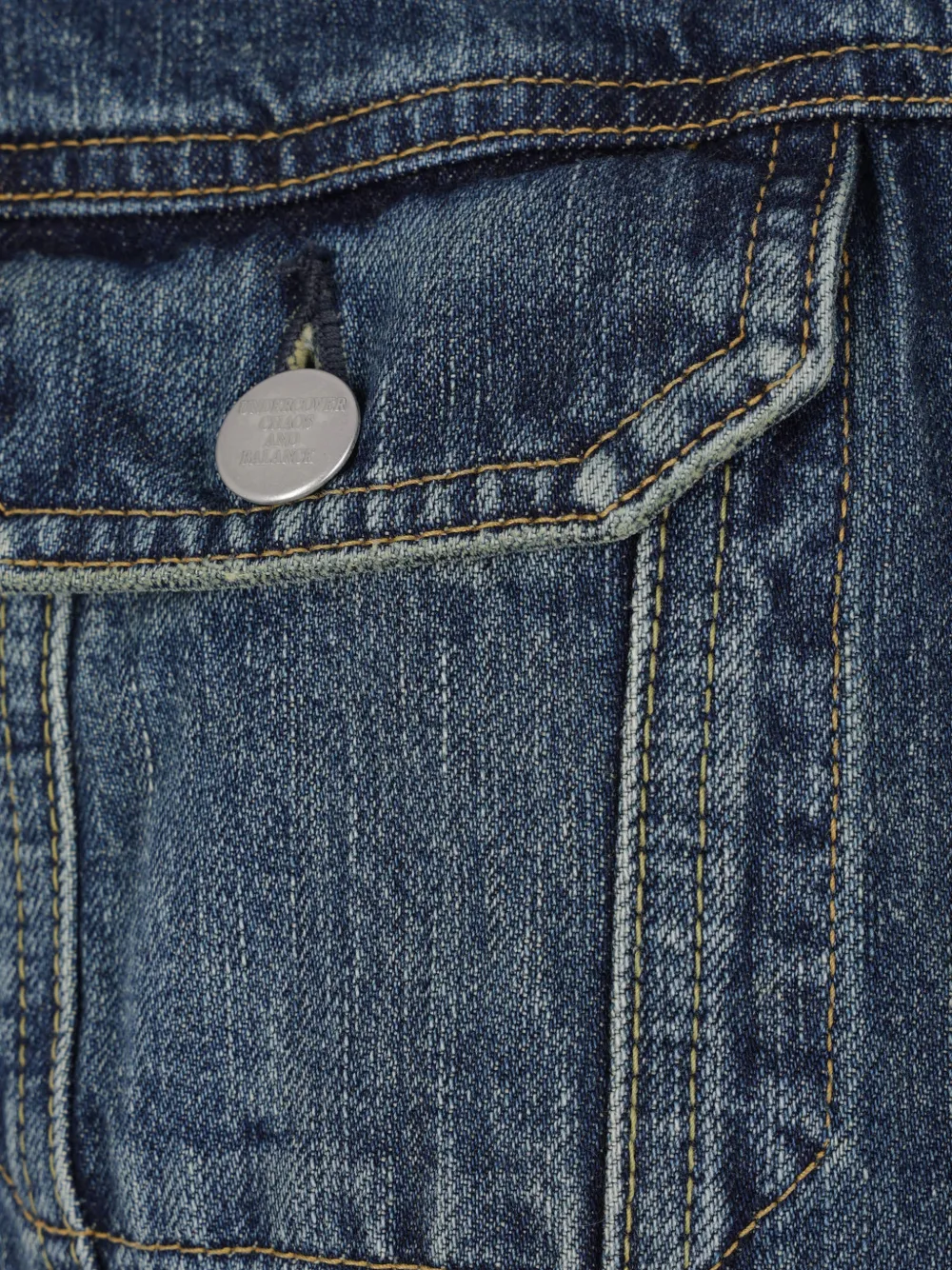 Undercover Gerafeld denim jack met contrasterende afwerking Blauw
