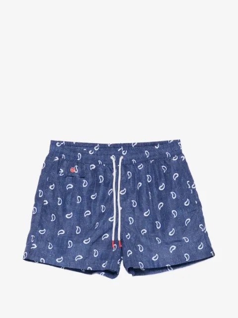 Kiton shorts de playa con estampado de cachemira