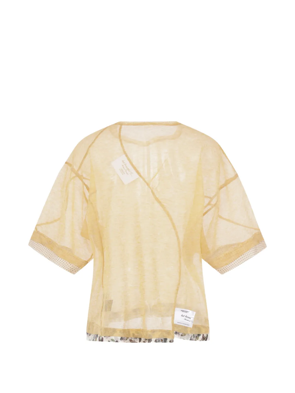 Undercover Semi-doorzichtig T-shirt met gelaagd effect Geel