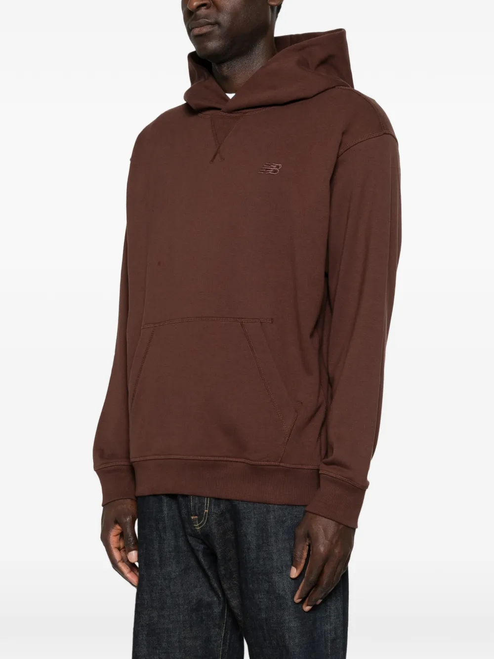 New Balance Sweater met capuchon en zak Bruin