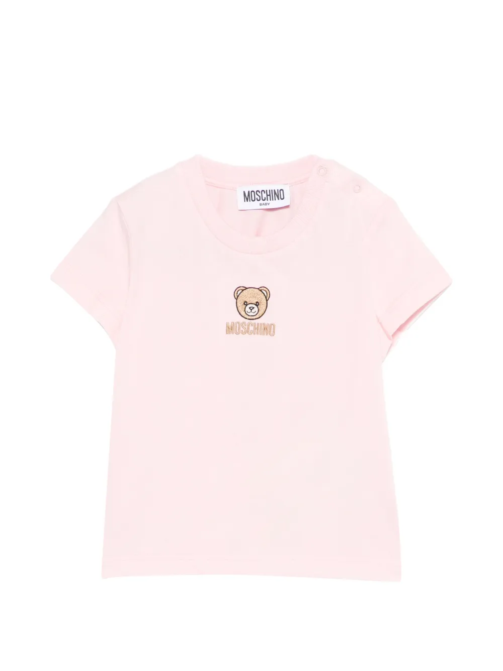 Moschino Kids teddy-embroidered T-shirt - Rosa