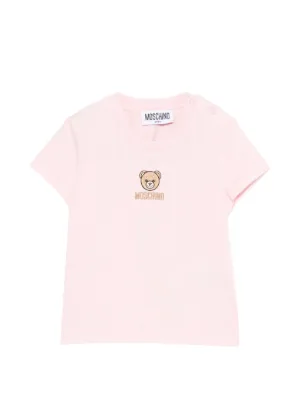 Fendi Kids Teddy bear-print stretch-cotton T-shirt | Pink
