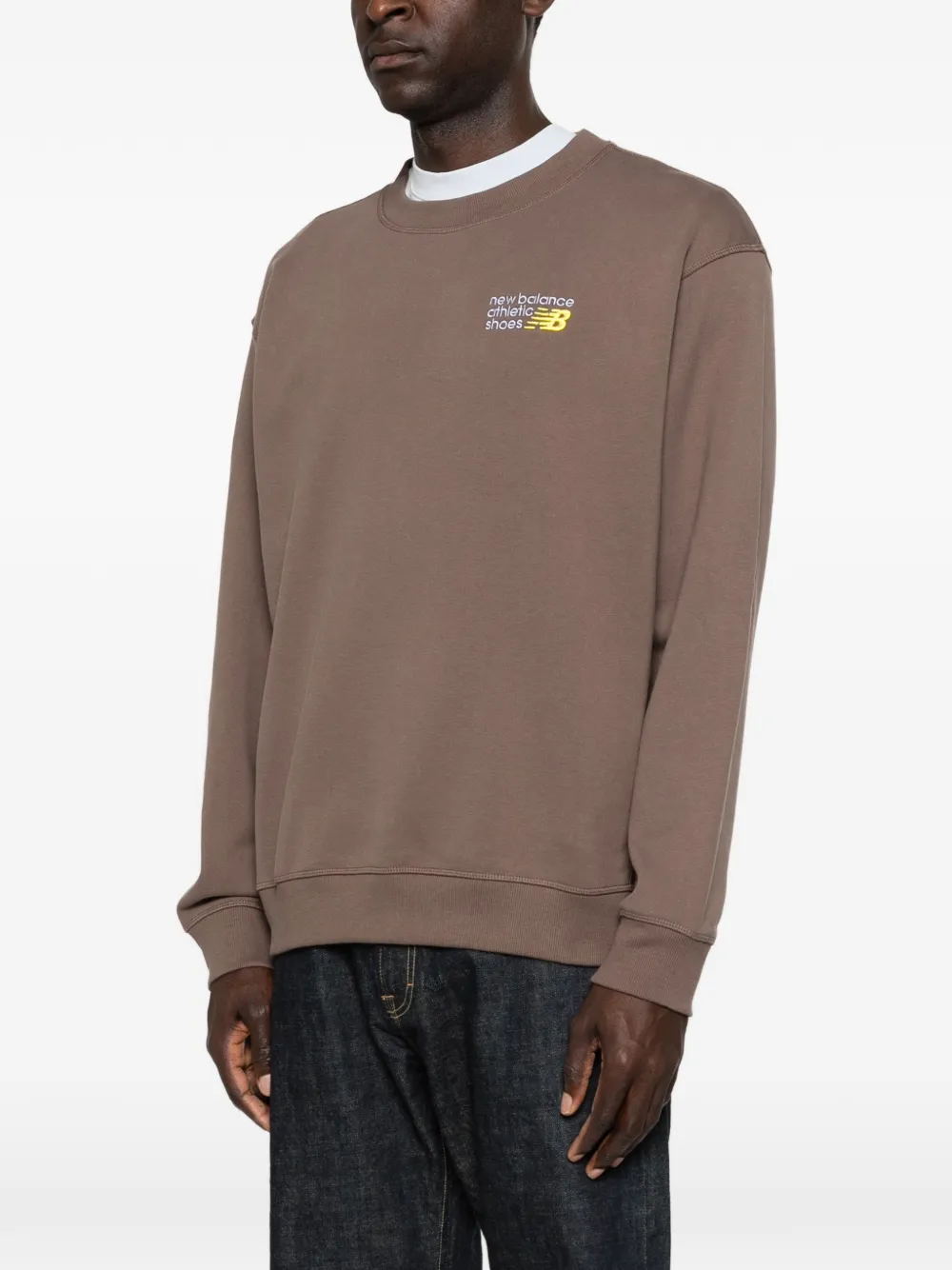 New Balance Sweater met ronde hals Bruin