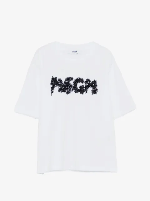 MSGM Kids floral crewneck T-shirt