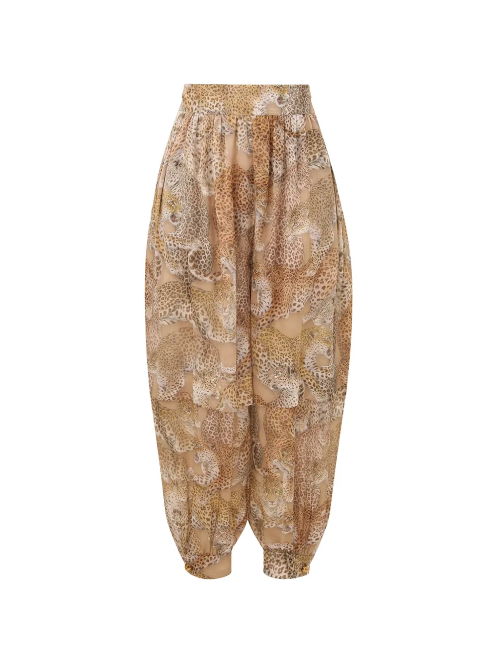 ZIMMERMANN leopard silk trousers - Toni neutri