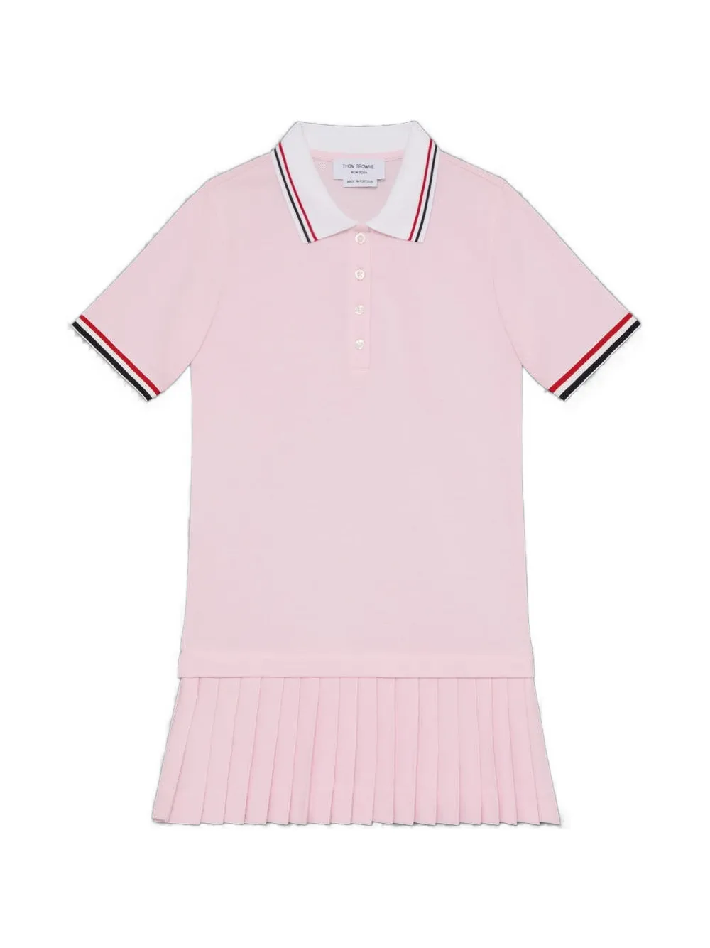 Thom Browne Kids pleated polo dress - Rosa