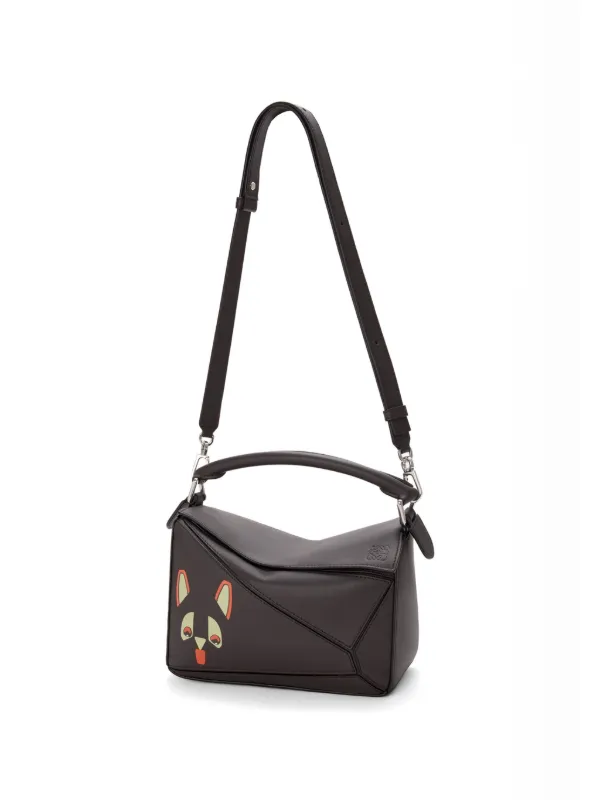 LOEWE Small Puzzle Futurist Cat Tote Bag | Brown | FARFETCH