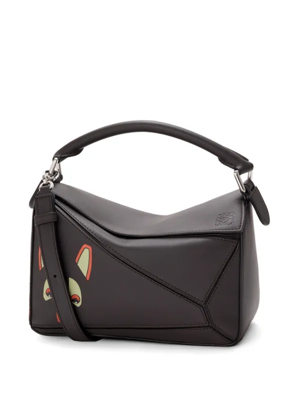 LOEWE Small Puzzle Futurist Cat Tote Bag | Brown | FARFETCH