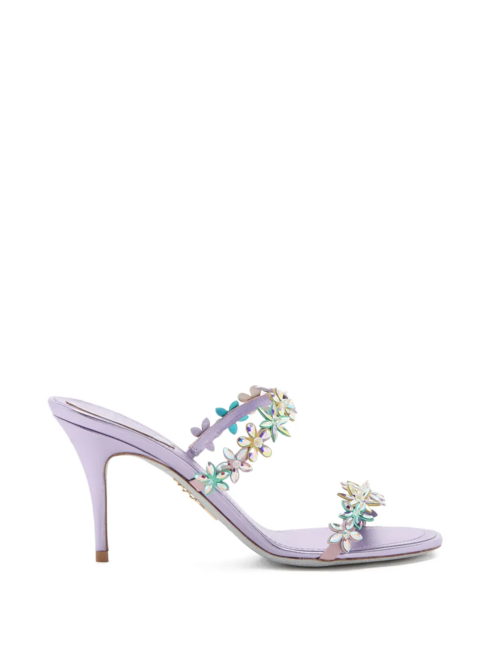 René Caovilla Eva floral-detail heeled sandals Paars