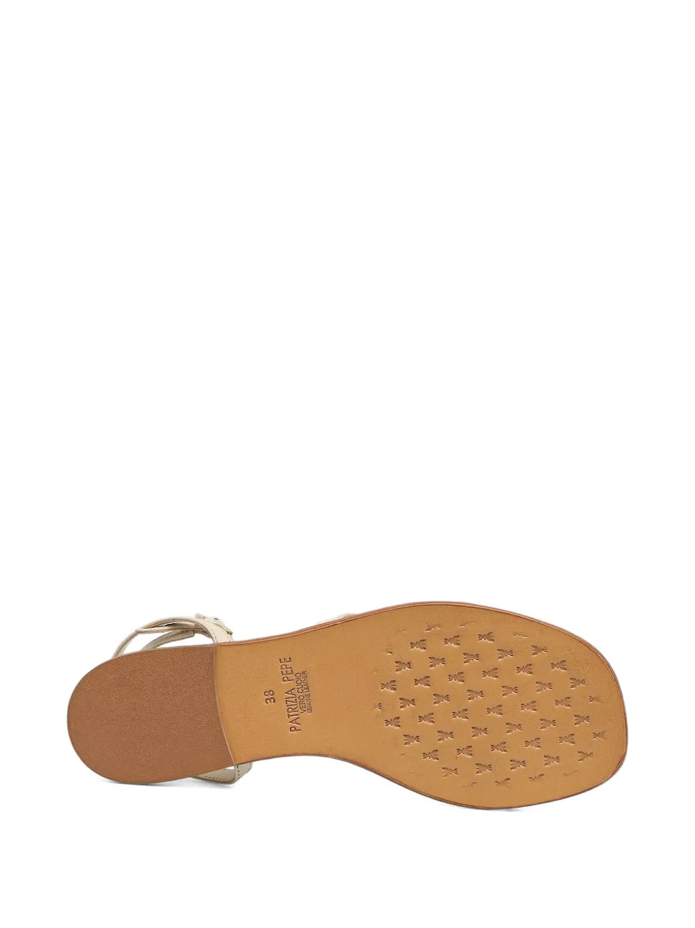 Patrizia Pepe Sandalen met logoplakkaat Beige