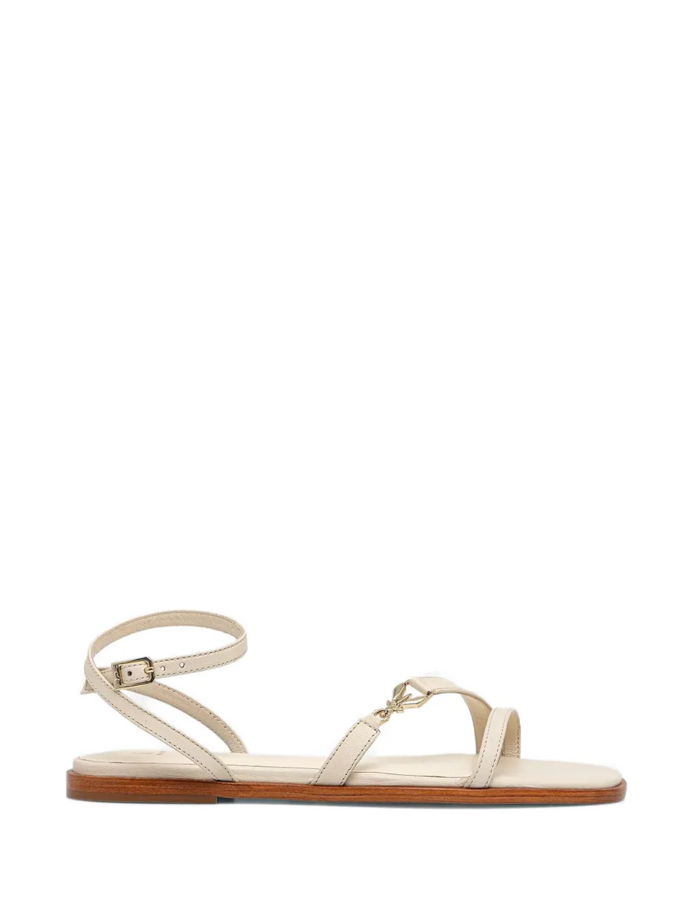 Patrizia Pepe Sandalen met logoplakkaat Beige