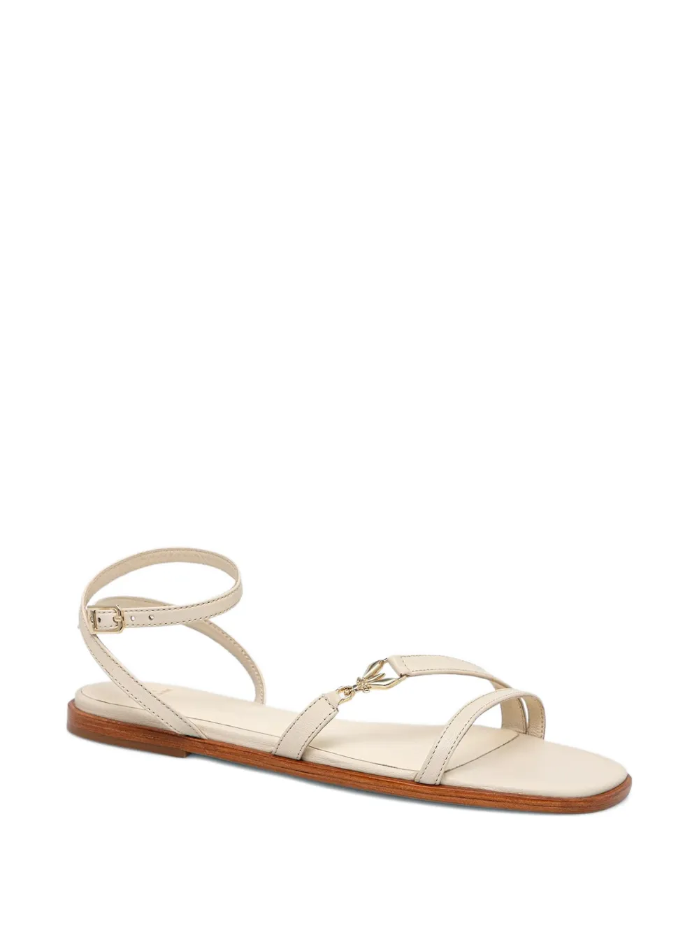 Patrizia Pepe Sandalen met logoplakkaat Beige
