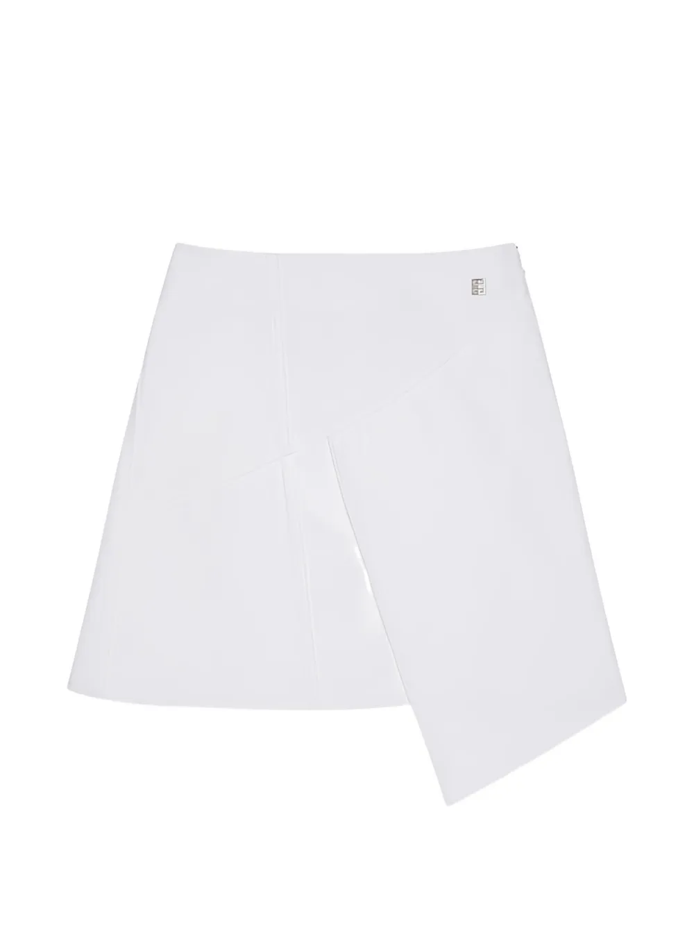 Givenchy asymmetric-hem logo-plaque mini skirt - Bianco
