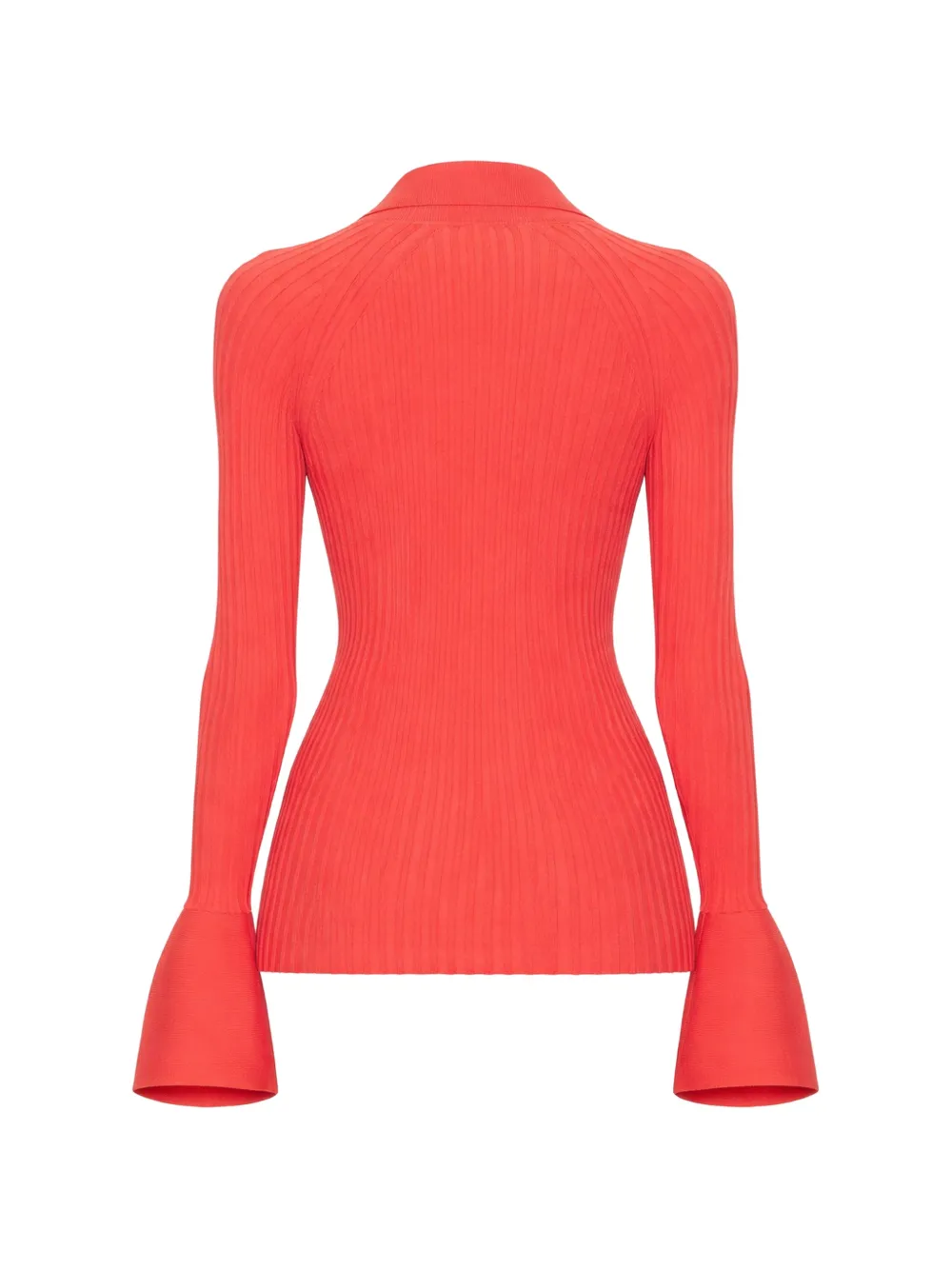 Olena Bell-Sleeve Ribbed Shirt
