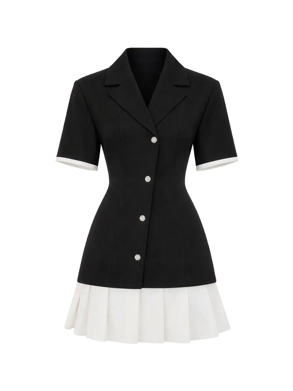 Manière De Voir Baya pleated-skirt blazer mini dress - Nero