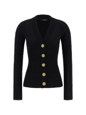 Balmain リブニット カーディガン | ブラック | FARFETCH JP