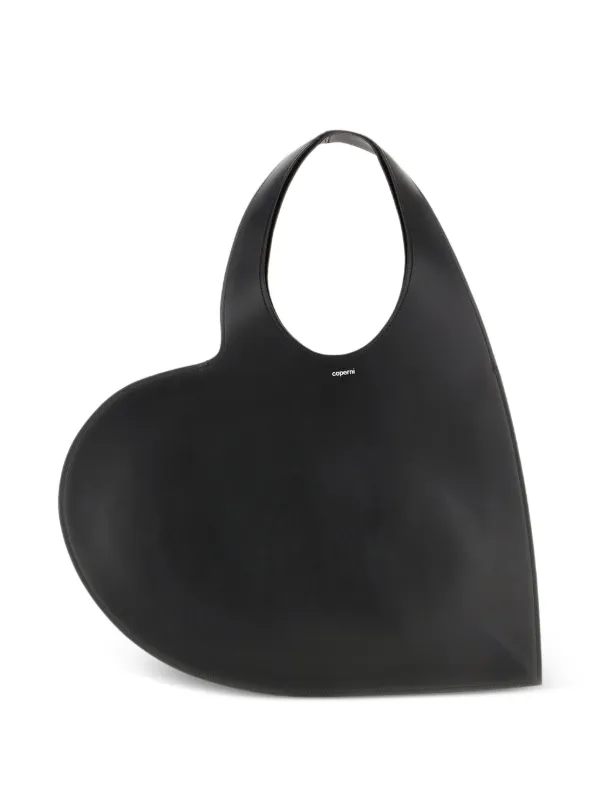 Coperni Heart Leather Shoulder Bag in Black
