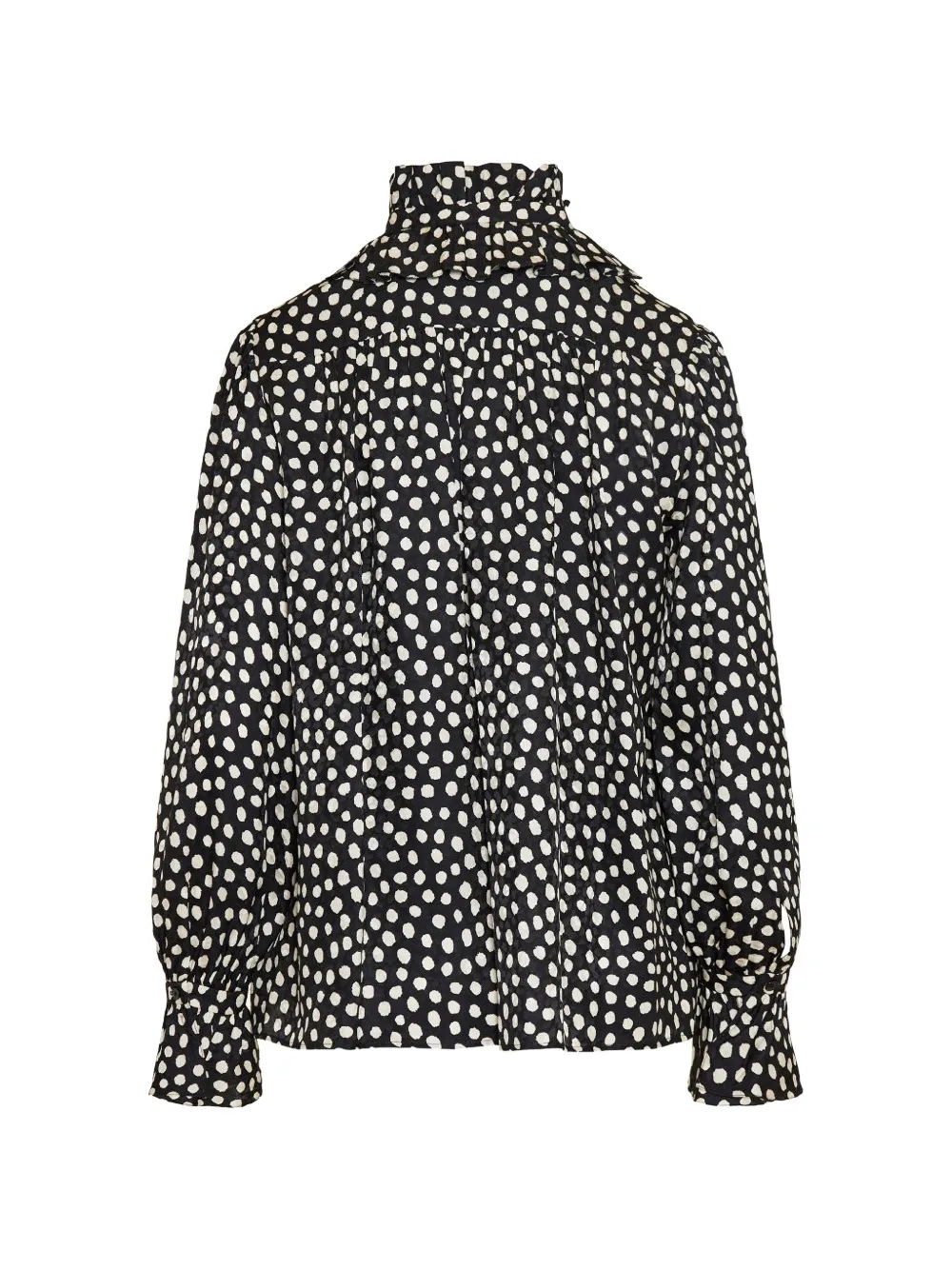  Chloé Ruffled Polka Dot Blouse - Black 