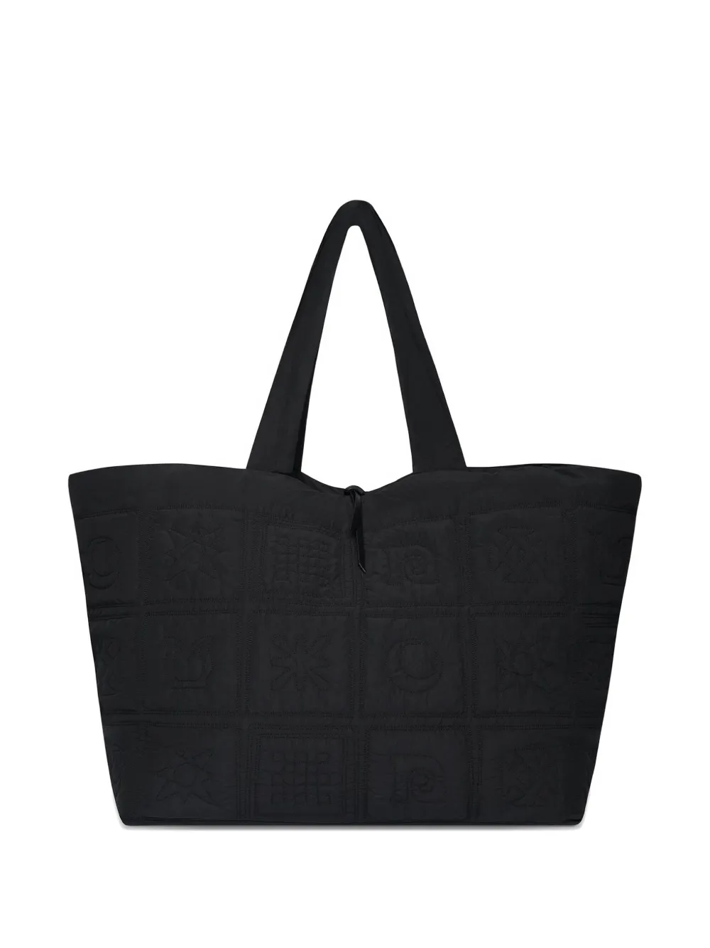 Nanushka Symbol Quilted Geometric Tote Bag In Black