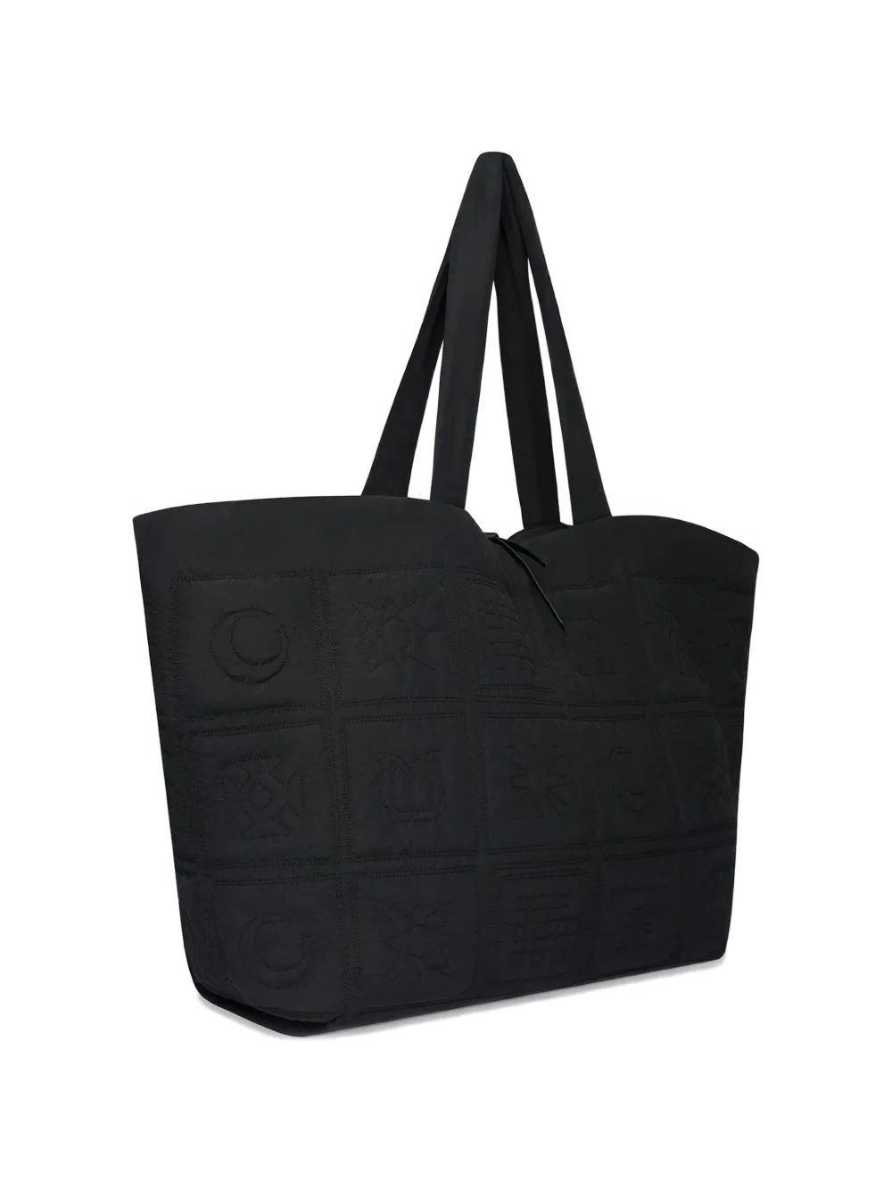 Nanushka Symbol gewatteerde geometrische shopper Zwart