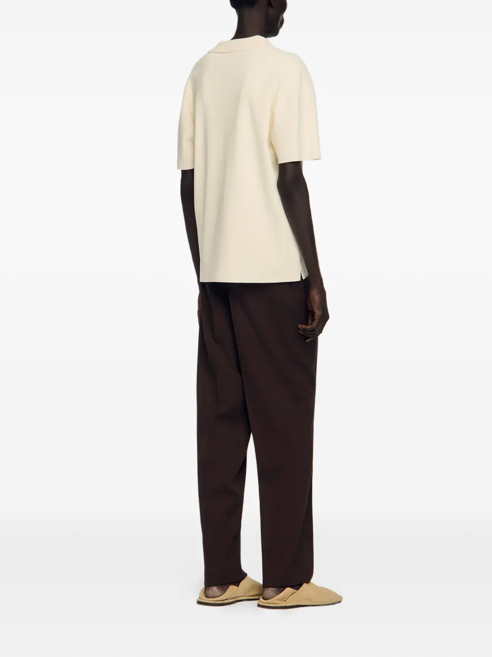 SANDRO T-shirt met V-hals Beige
