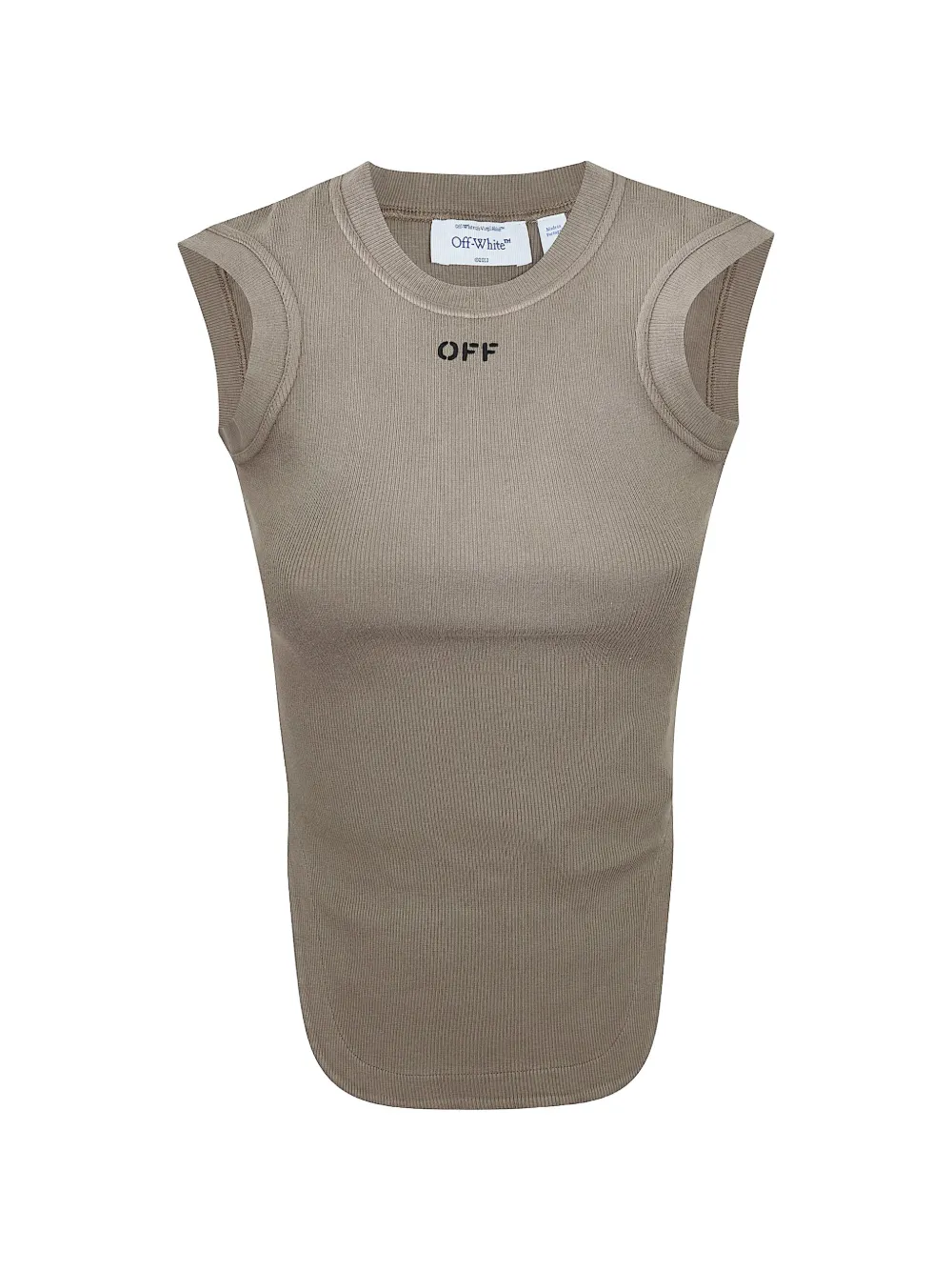 Off-white Kat Ribbed Top In Brown