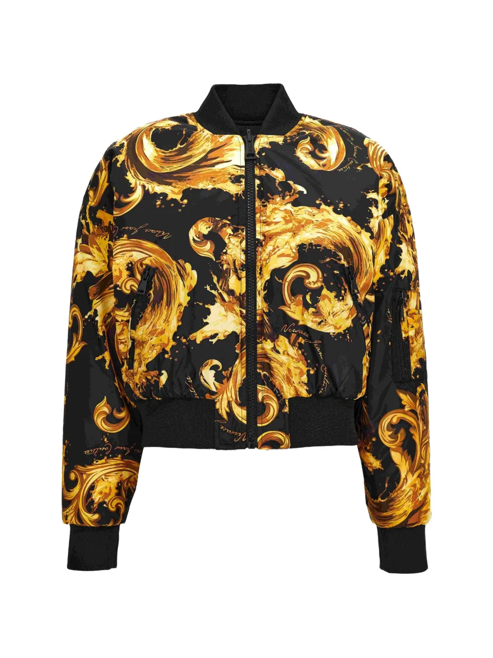 Versace Jeans Couture Bomber con stampa Watercolour Couture - Nero