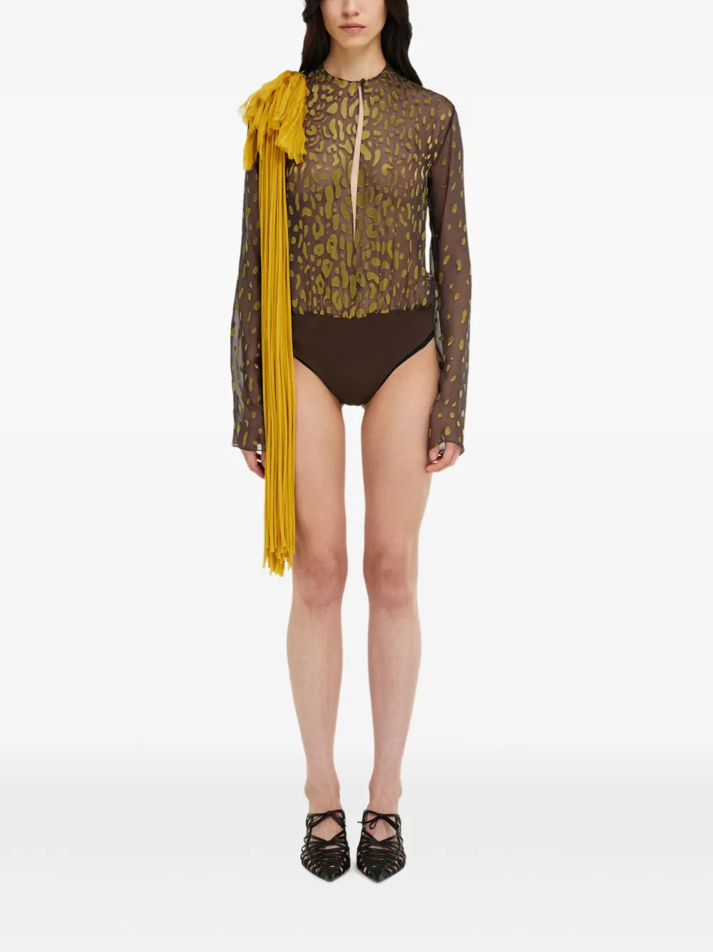 Ferragamo Body met bloemdetail op sjerp Bruin