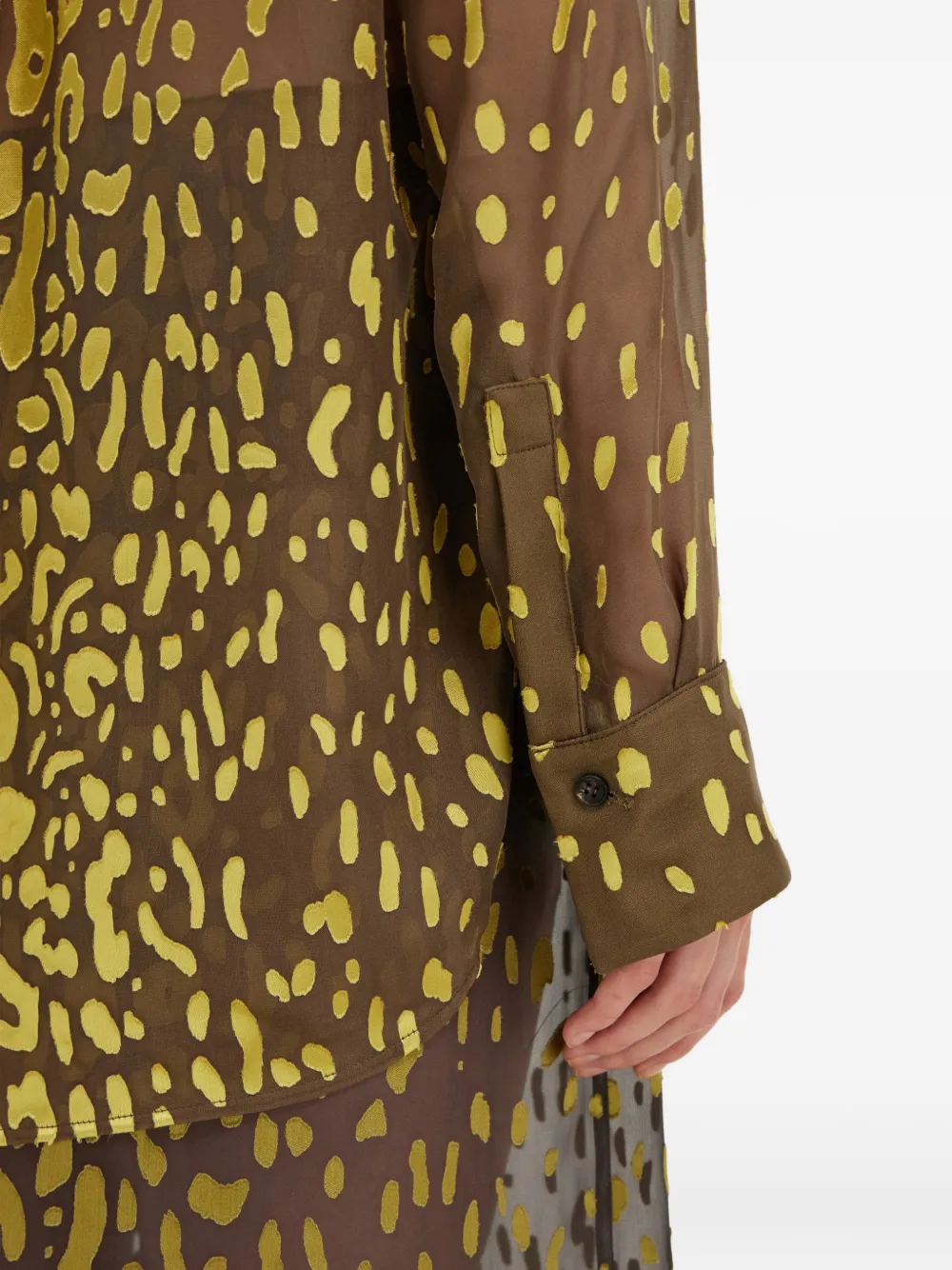 Ferragamo Devoré georgette blouse Bruin