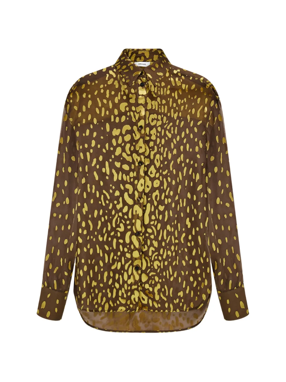 Ferragamo Camicia Devoré - Marrone