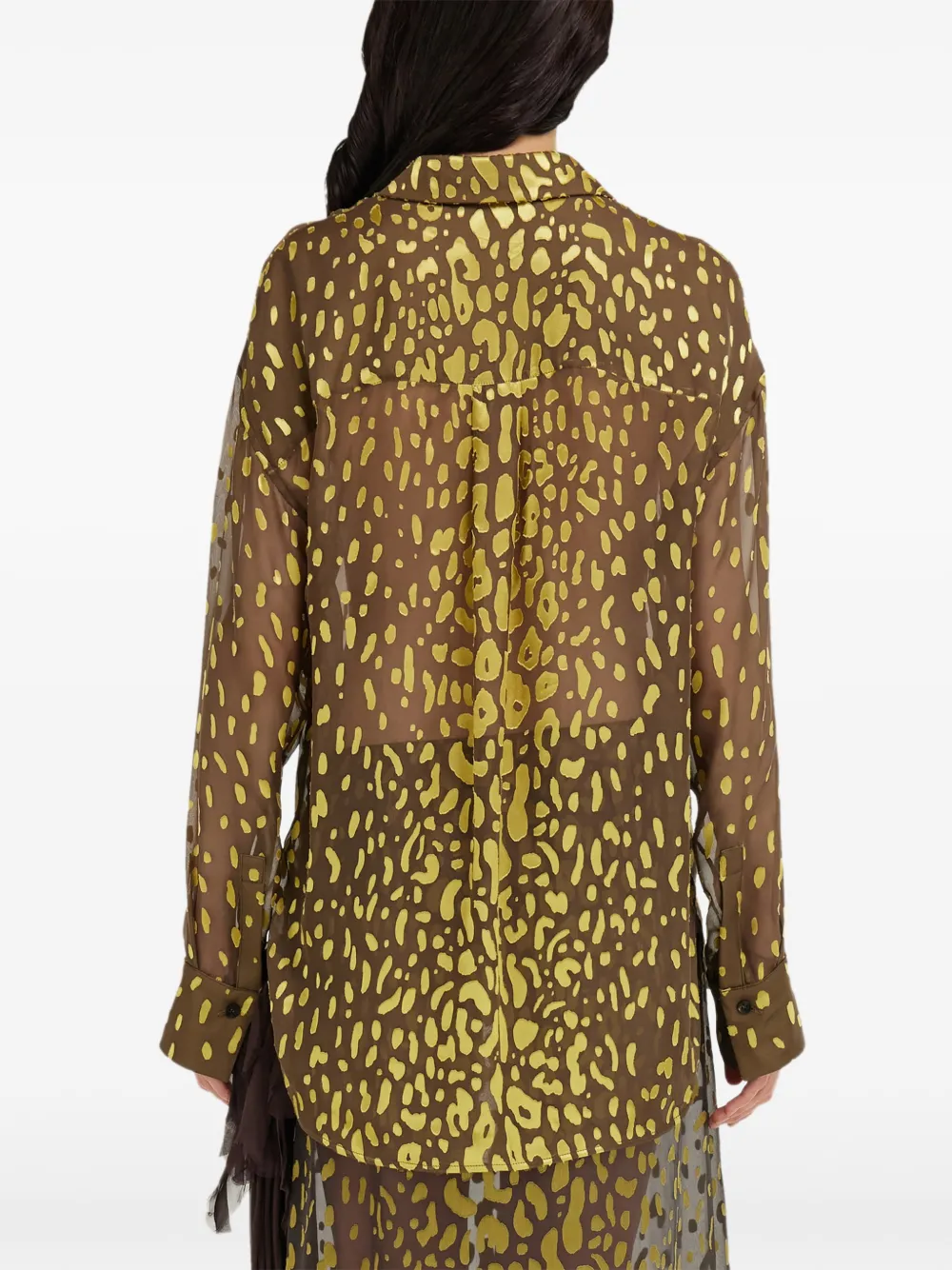 Ferragamo Devoré georgette blouse Bruin