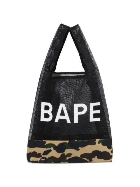 A BATHING APE® camouflage-print mesh-panelled tote bag