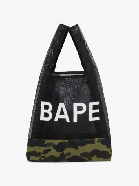 A BATHING APE® camouflage-print mesh-panelled tote bag