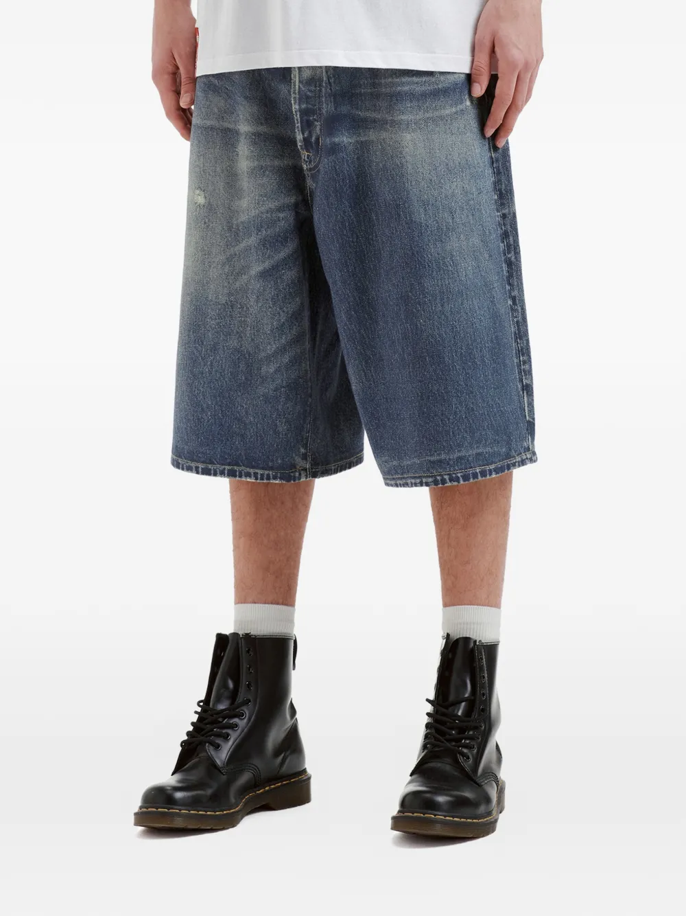  Izzue Distressed Denim Shorts - Blue 